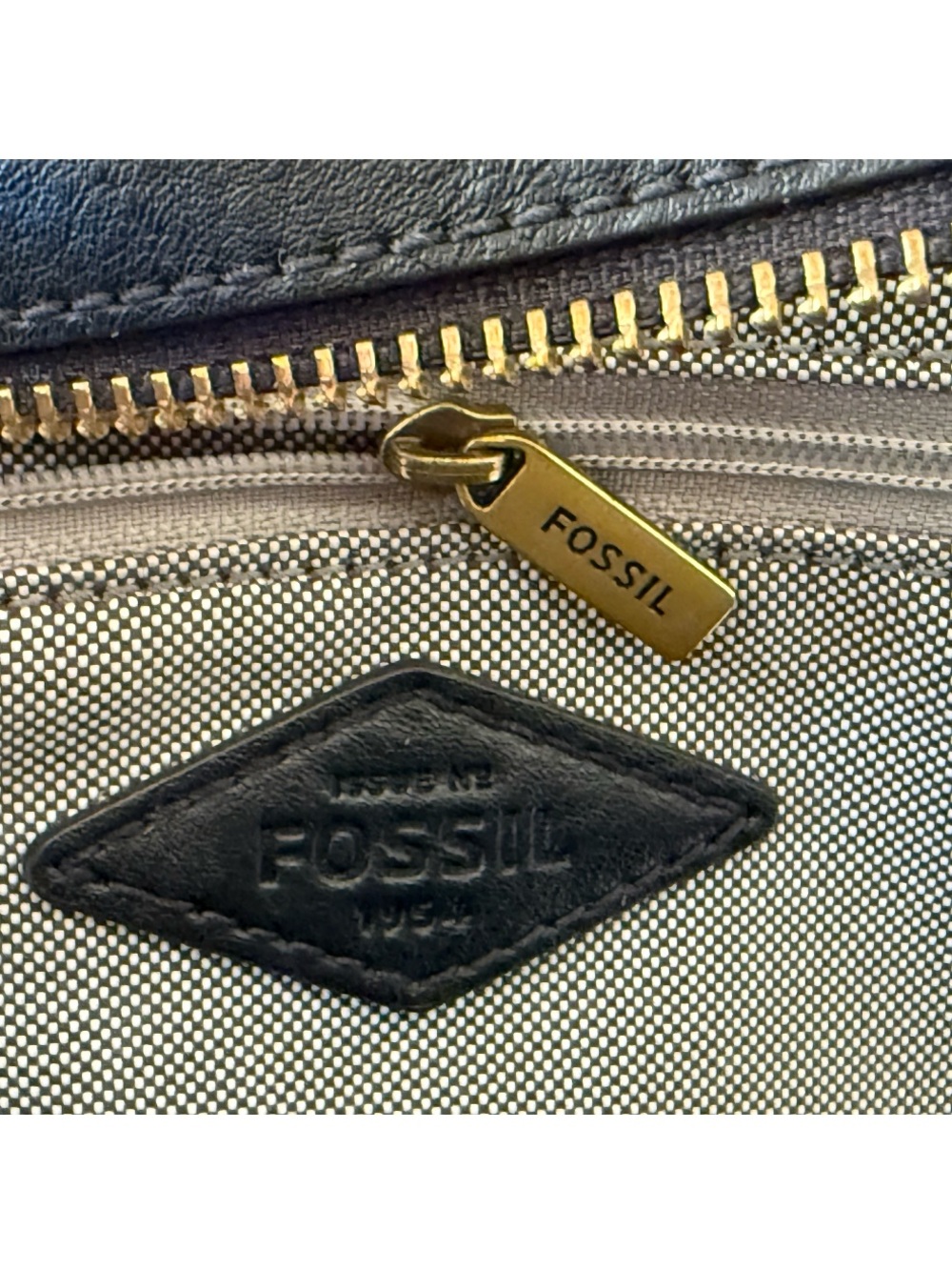 Fossil Hope Bag Leather Top-Handle Crossbody with Striped Strap Black Small - Picture 11 of 15